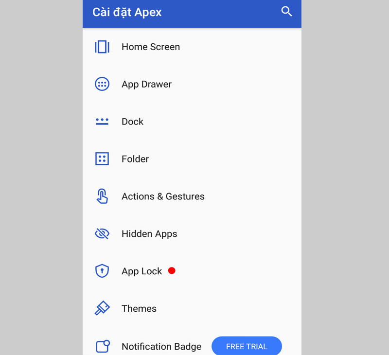Apex Launcher cũng c&oacute; một c&ocirc;ng cụ chủ đề, đồng thời đi k&egrave;m với h&agrave;ng t&aacute; t&iacute;nh năng th&uacute; vị.